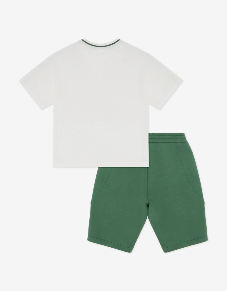 Boys Logo Tape Short Set in Green