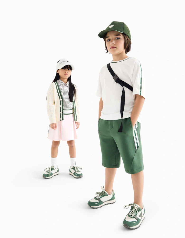 Boys Logo Tape Short Set in Green