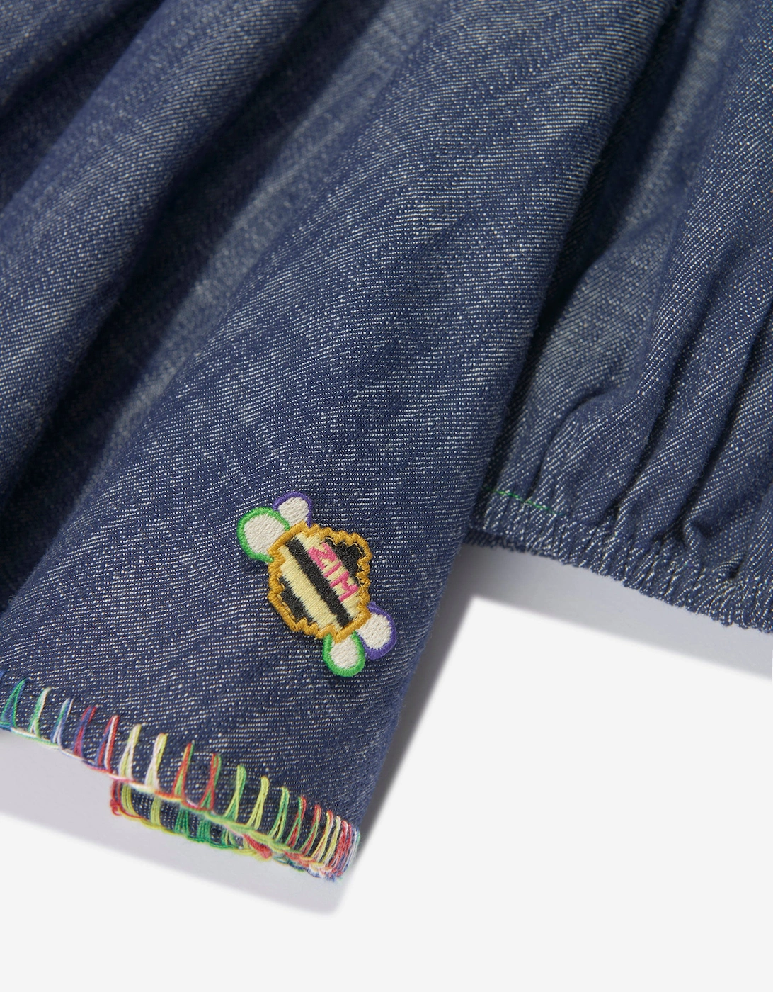 Girls Alight Denim Blouse in Blue