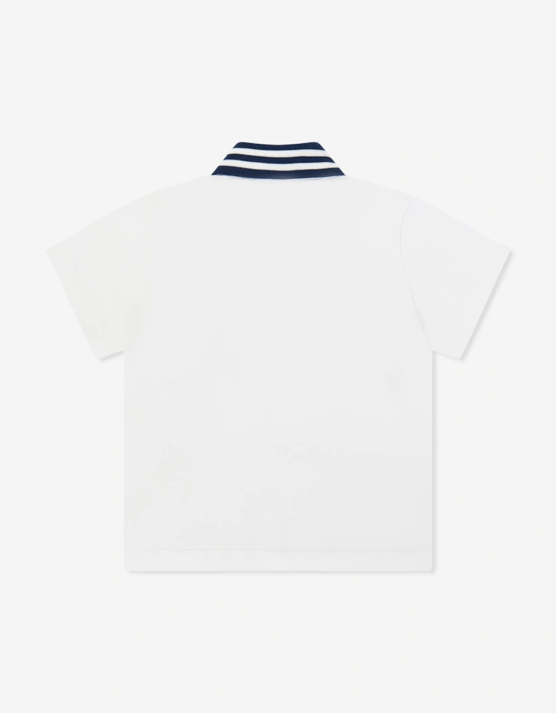 Boys Shield Polo Shirt in White