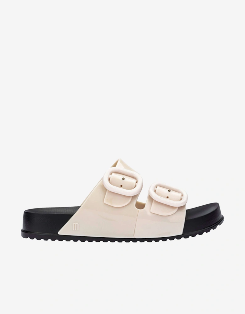 Girls Cozy Slide Sandals in Ivory