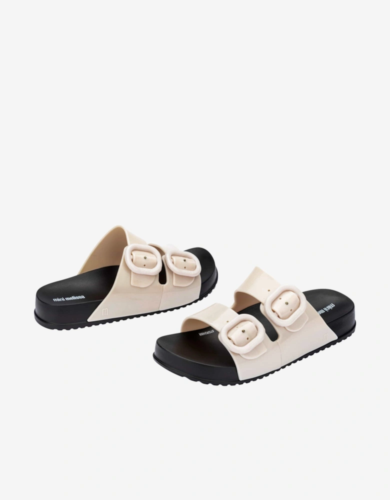 Girls Cozy Slide Sandals in Ivory