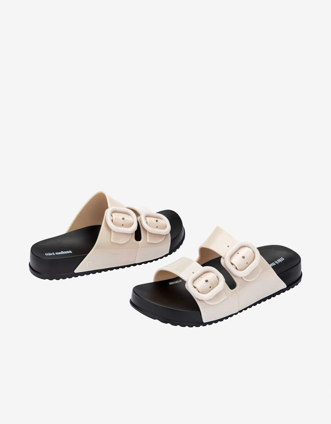 Girls Cozy Slide Sandals in Ivory