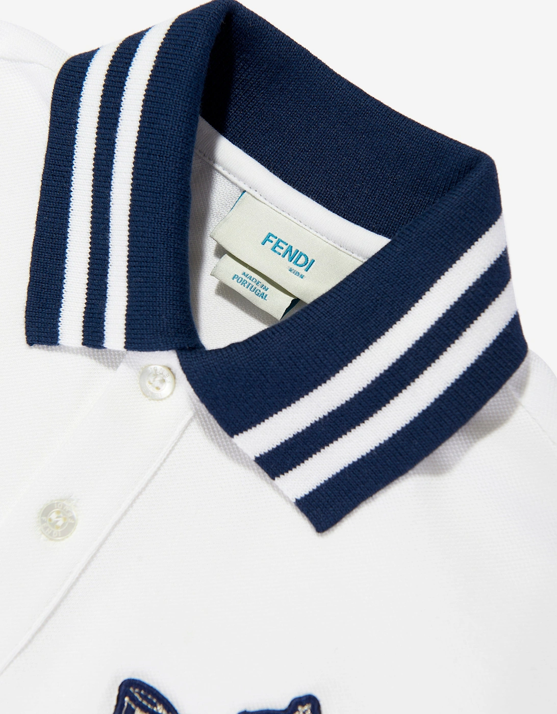 Boys Shield Polo Shirt in White