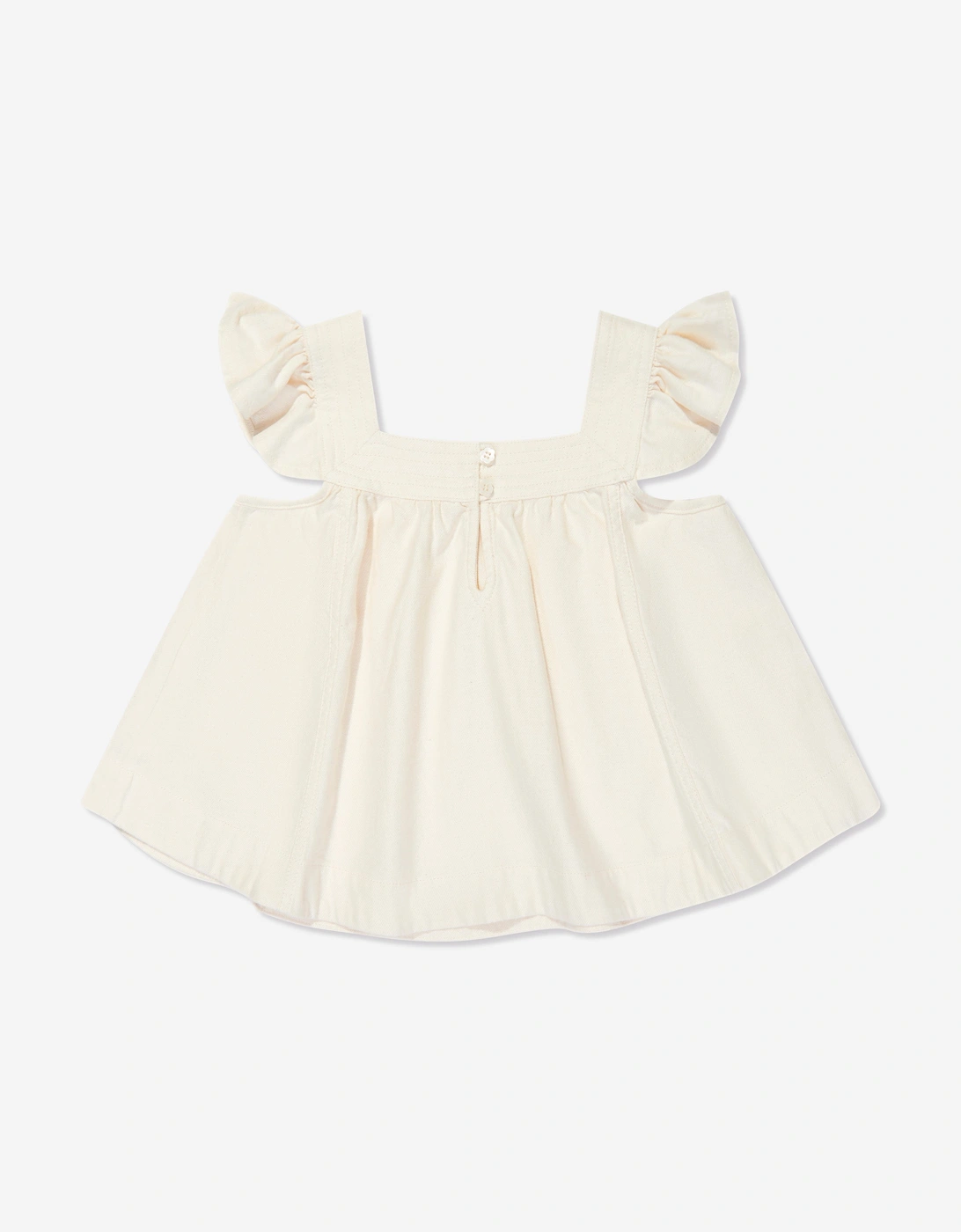 Girls Halliday Denim Top in Ivory