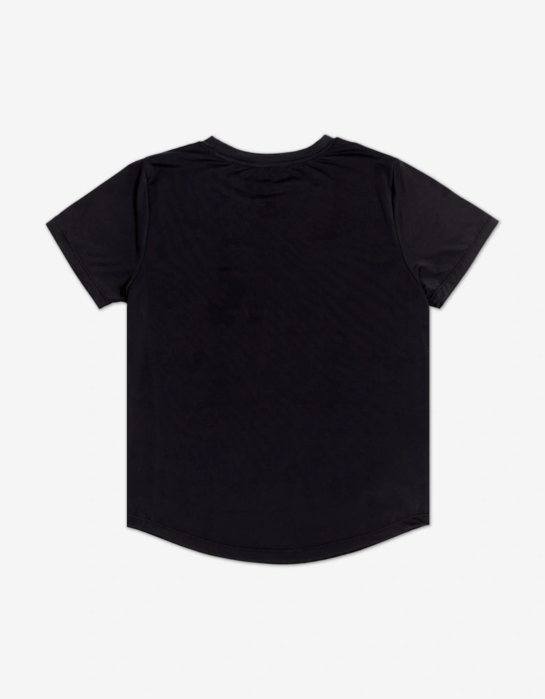 Girls Scoop Hem T-Shirt in Black