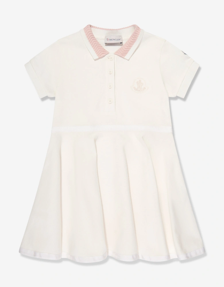 Enfant Girls Logo Polo Dress in White