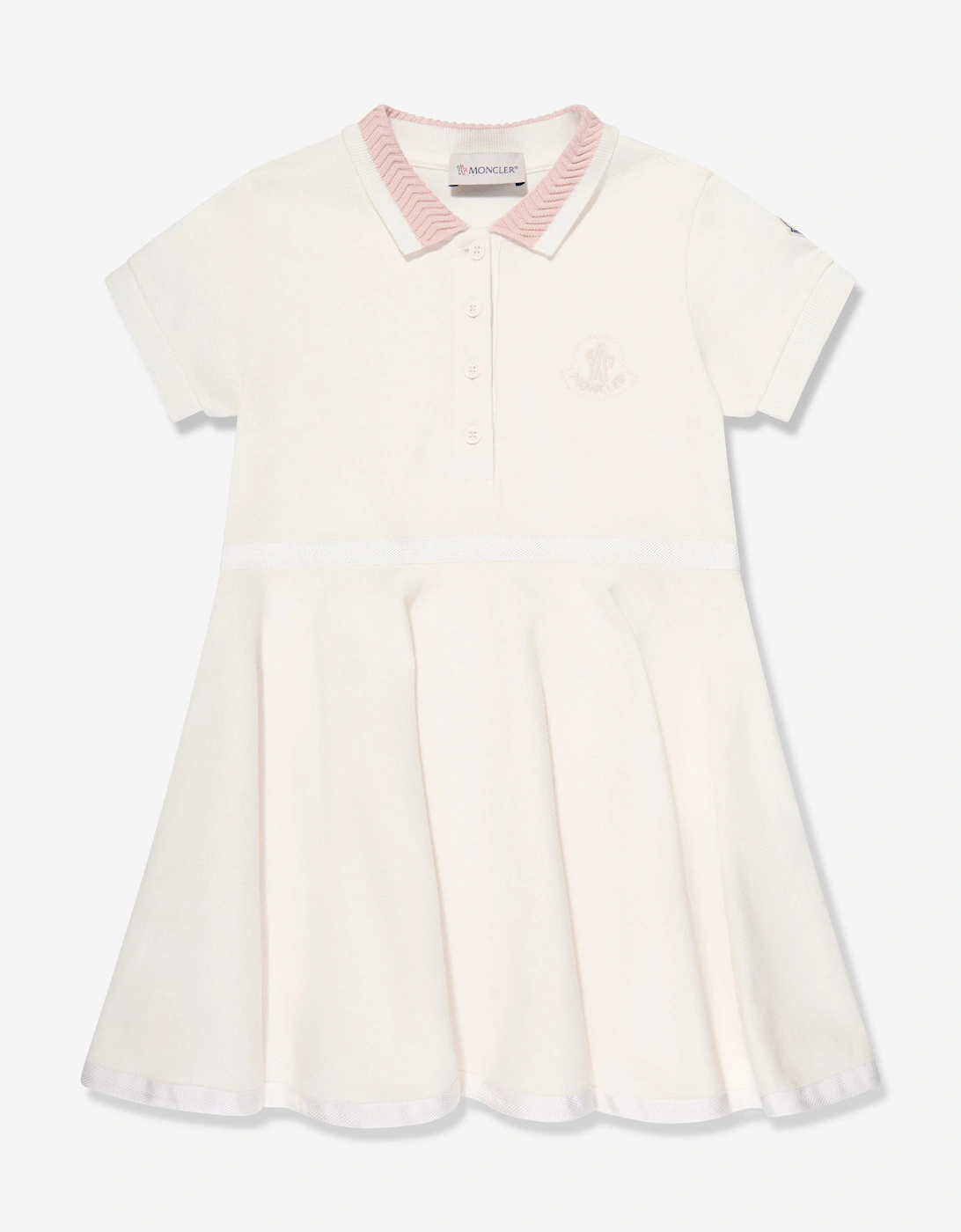 Enfant Girls Logo Polo Dress in White, 5 of 4