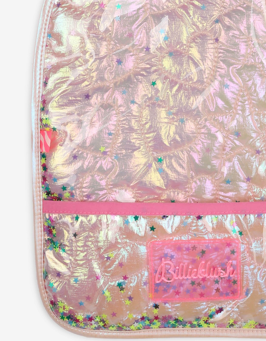 Billieblush Baby Girls Iridescent Quilted Bib in Pink