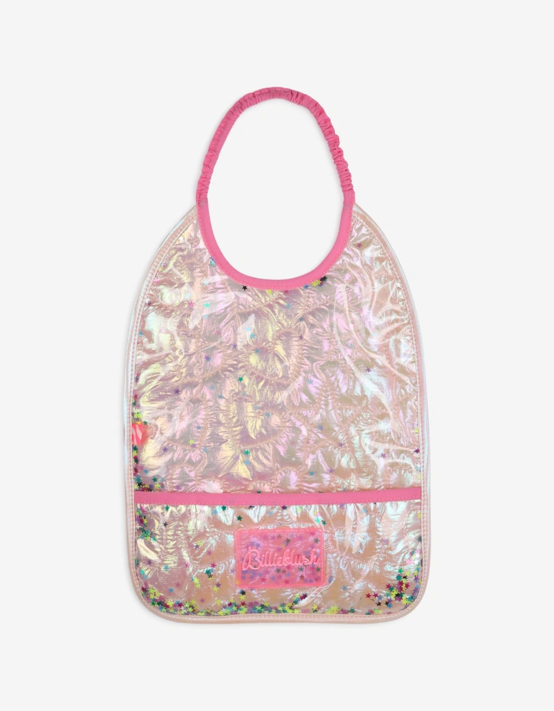 Billieblush Baby Girls Iridescent Quilted Bib in Pink
