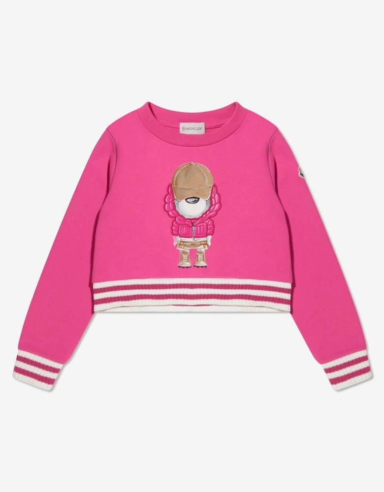 Enfant Girls Bear Print Sweatshirt in Pink