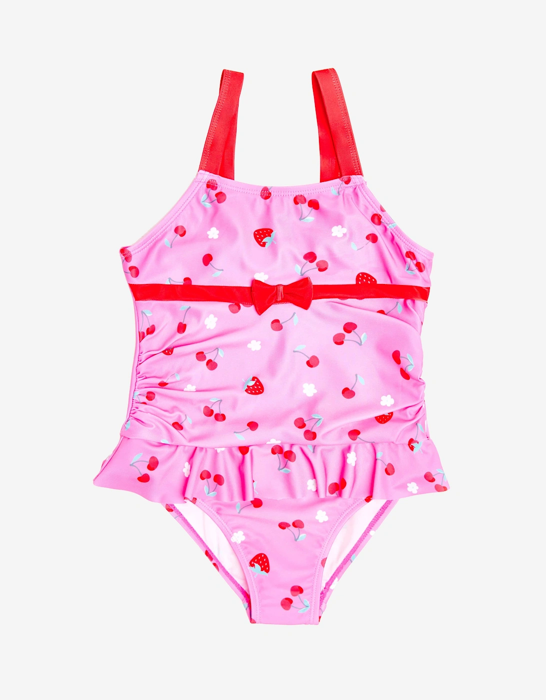 Girls Cherry Swimsuit in Pink (UPF50+), 5 of 4