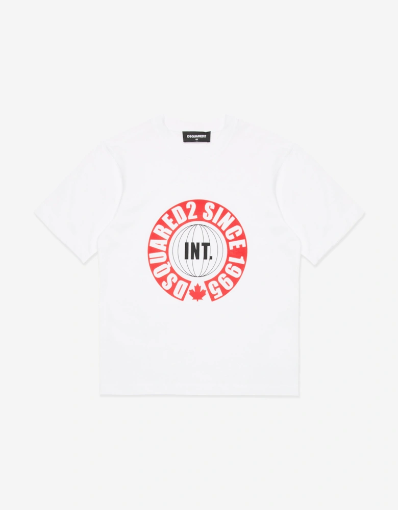 Kids Slouch Fit Logo T-Shirt in White