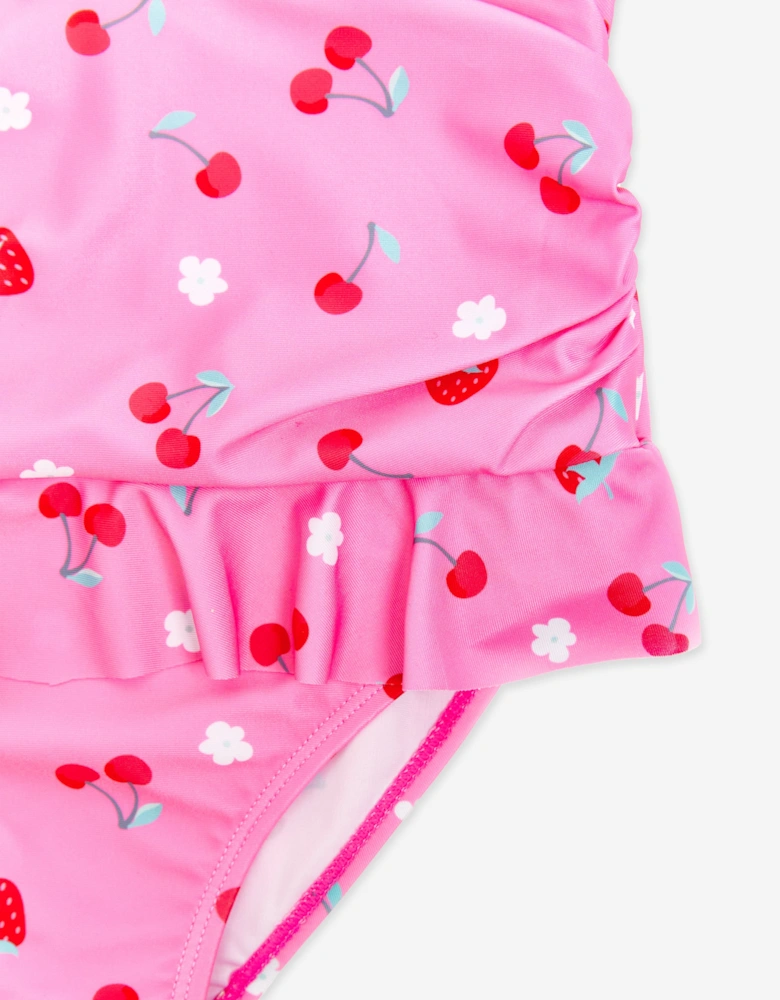 Girls Cherry Swimsuit in Pink (UPF50+)