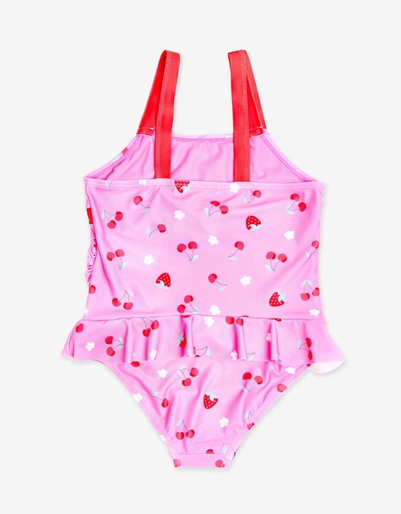 Girls Cherry Swimsuit in Pink (UPF50+)