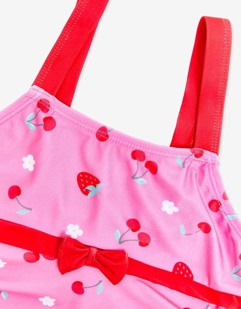 Girls Cherry Swimsuit in Pink (UPF50+)