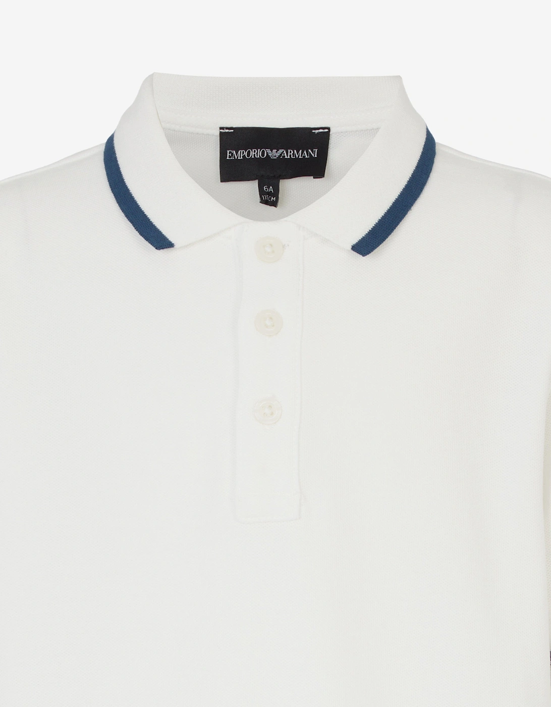Boys Logo Tape Polo Shirt in White