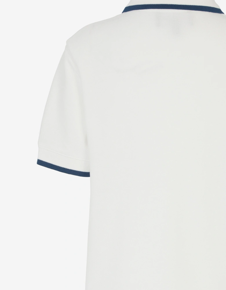 Boys Logo Tape Polo Shirt in White