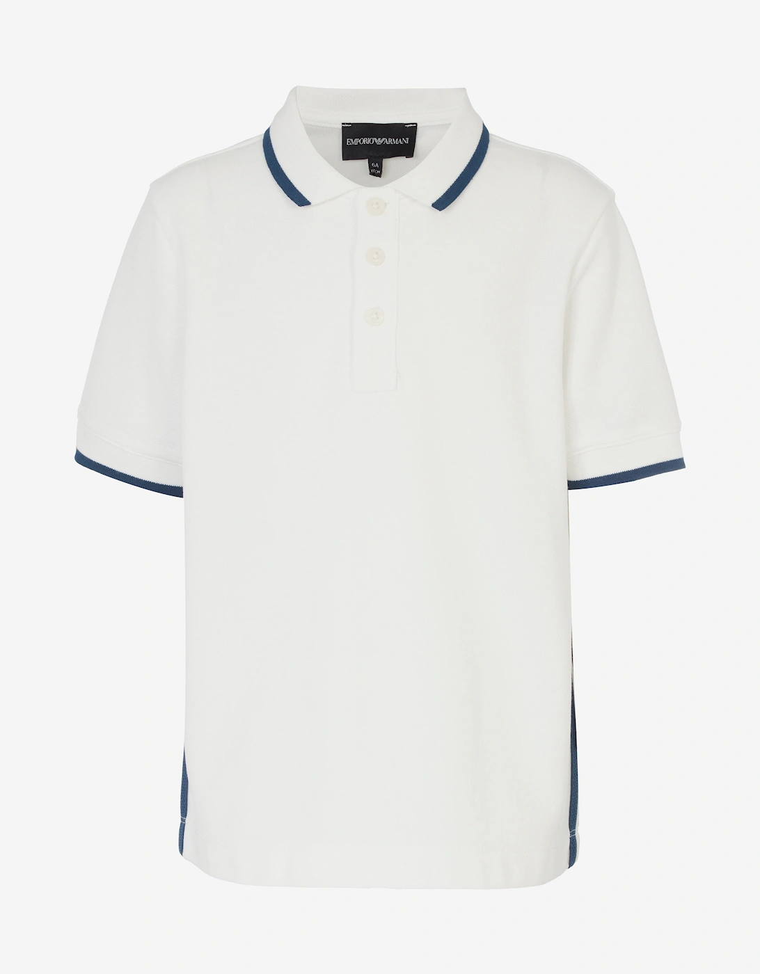 Boys Logo Tape Polo Shirt in White, 5 of 4