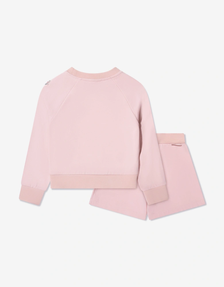 Enfant Girls Sweater and Shorts Set in Pink