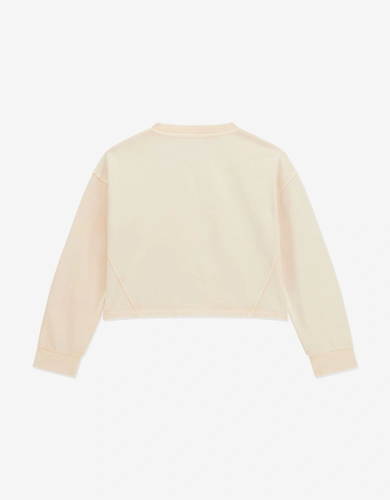 Girls Oversized Logo Sweatshirt in Ivory