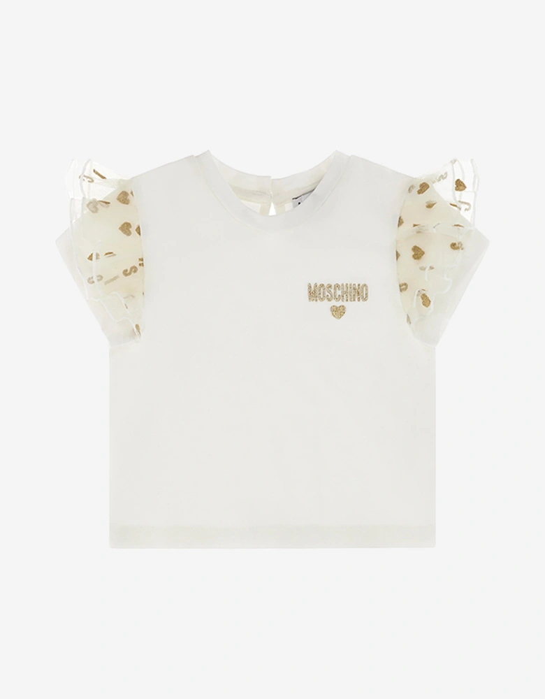 Baby Girls Hearts Skirt Set in Ivory