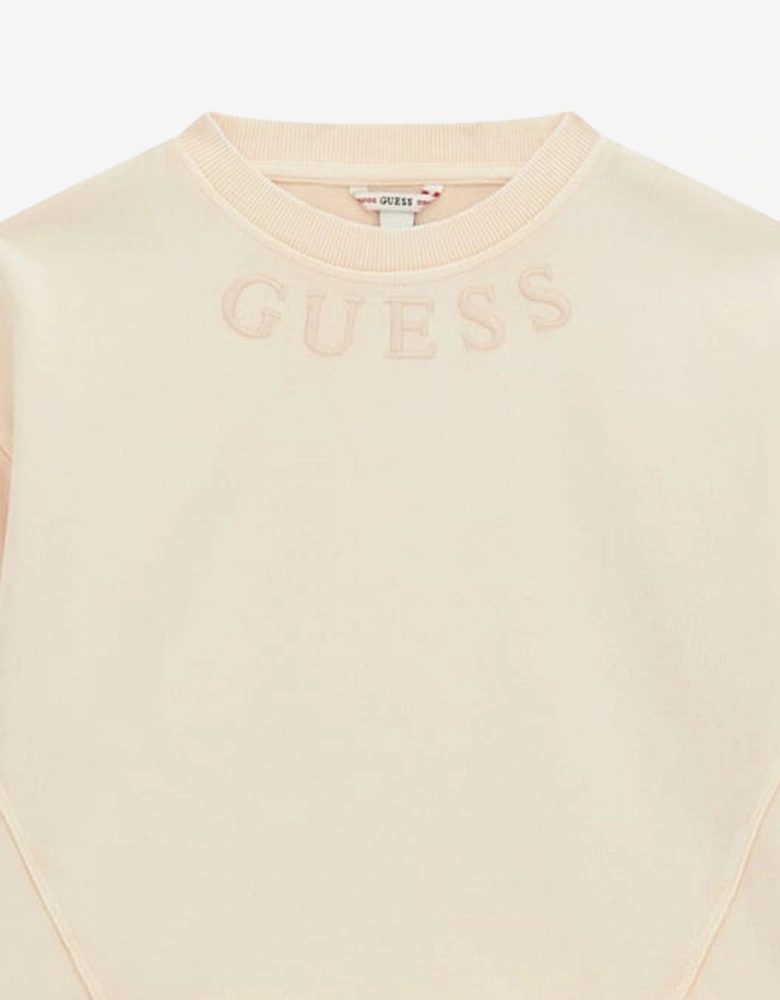 Girls Oversized Logo Sweatshirt in Ivory