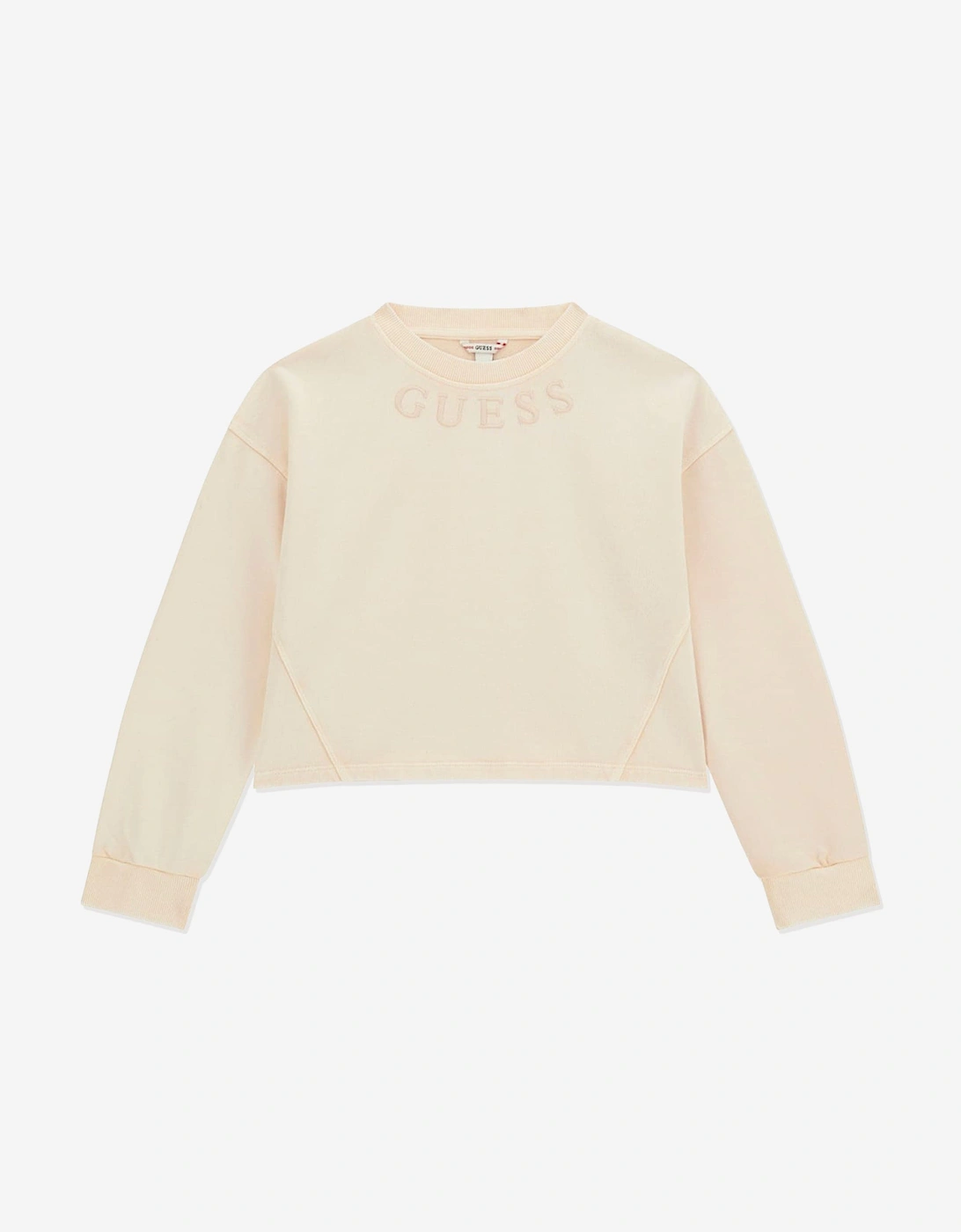 Girls Oversized Logo Sweatshirt in Ivory, 5 of 4