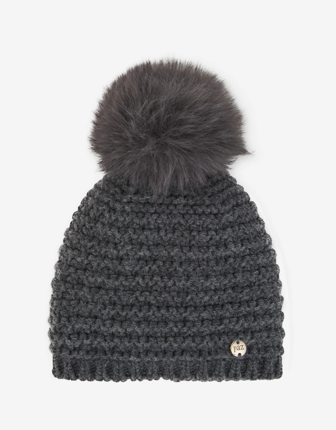 Baby Wool Knit Pom-Pom Hat in Grey, 4 of 3