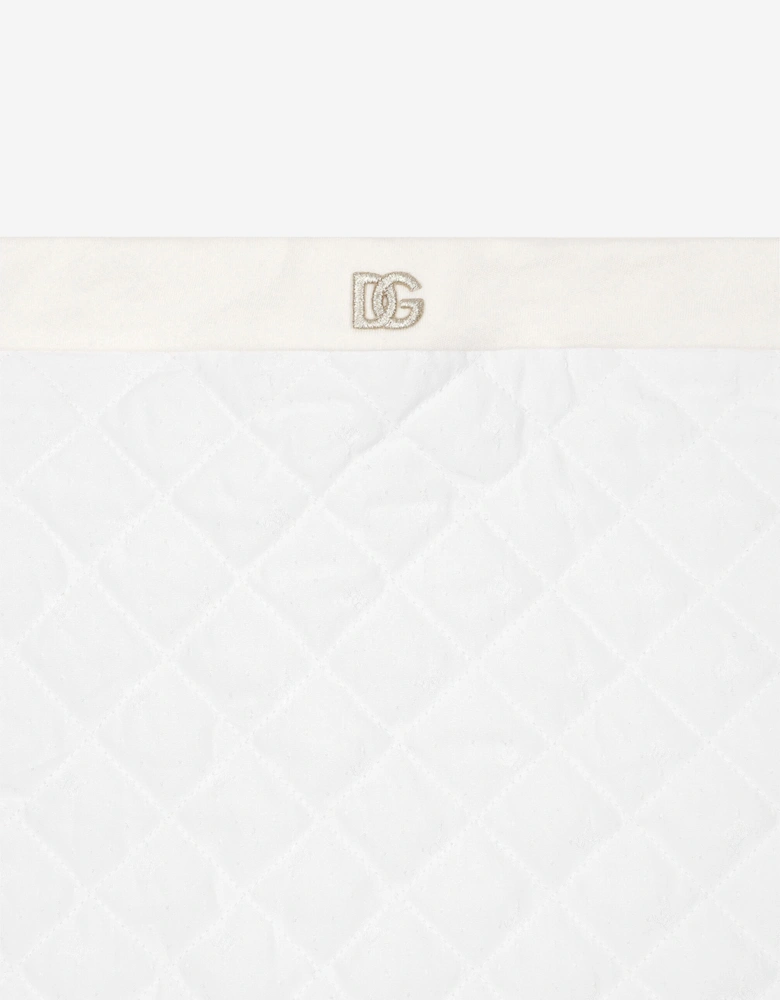 Baby Quilted Jacquard Logo Blanket in Ivory (72cm)