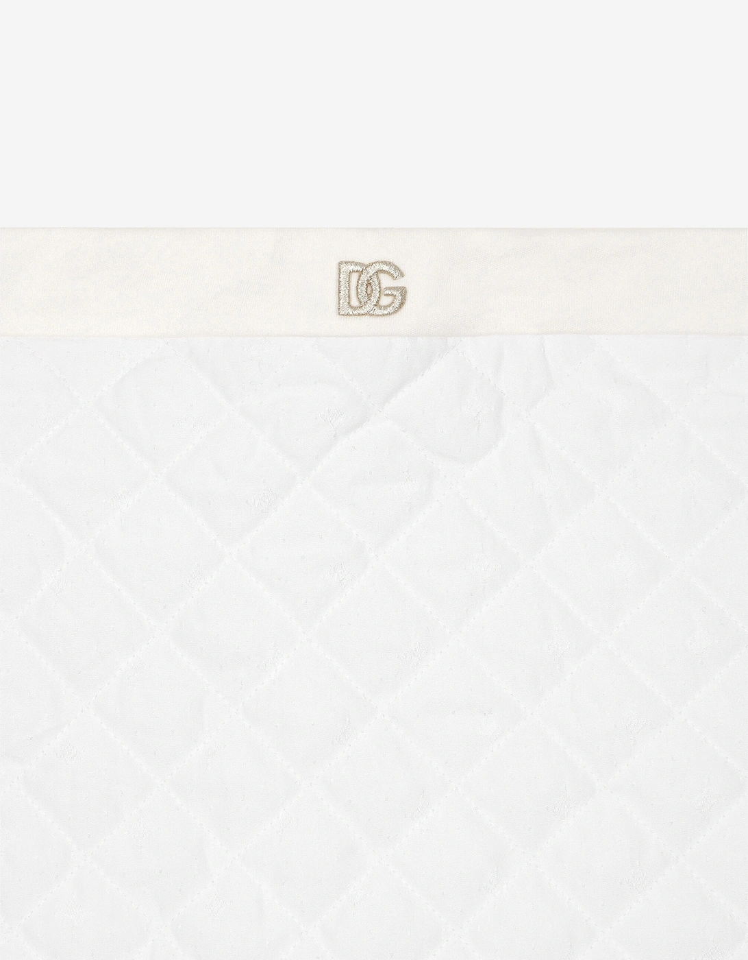 Baby Quilted Jacquard Logo Blanket in Ivory (72cm)