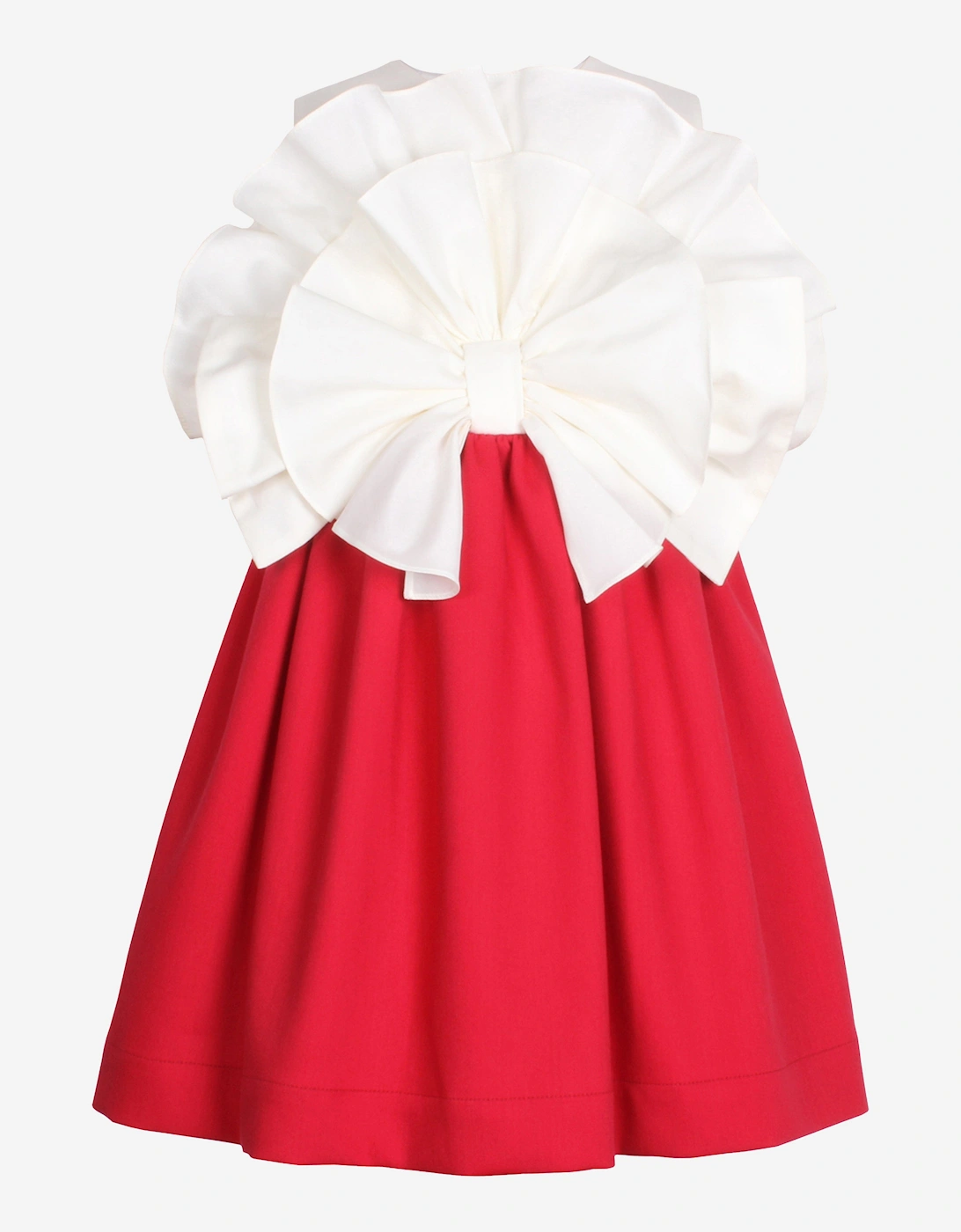 Girls Out Of The Blue Fan Bow Ruffle Dress in Red, 5 of 4