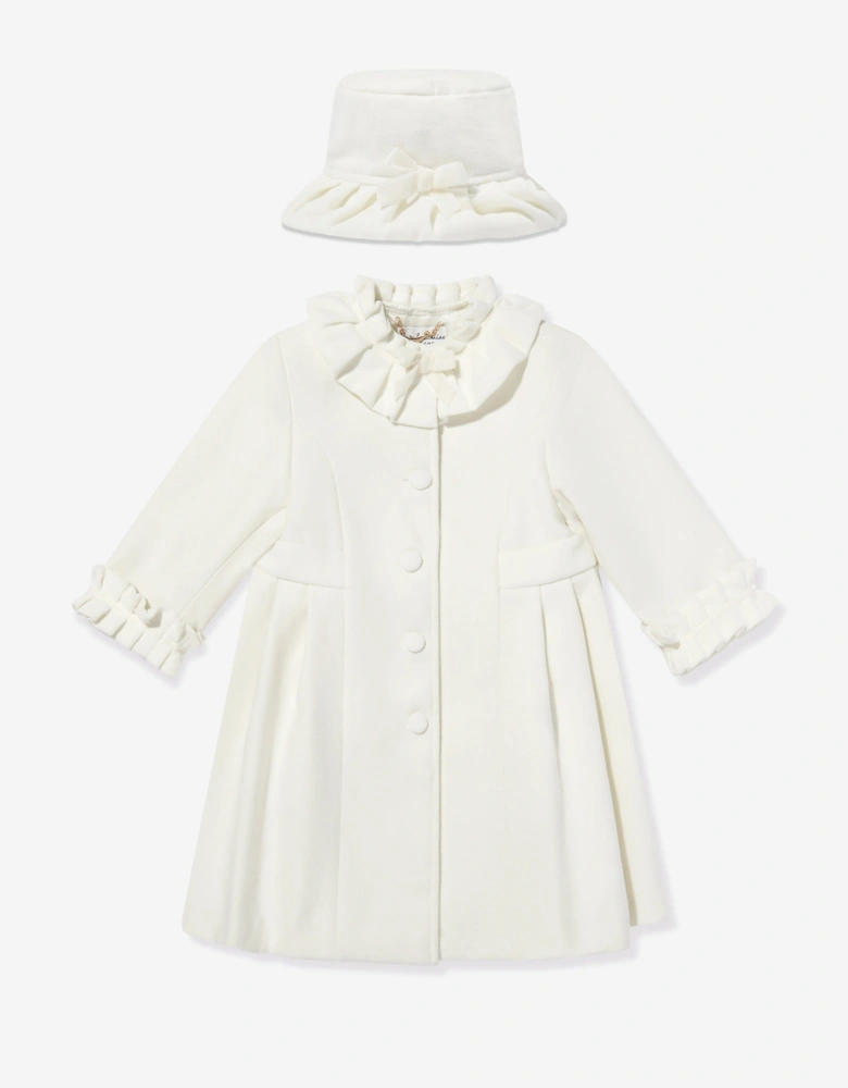 Girls Coat and Hat Set in Ivory