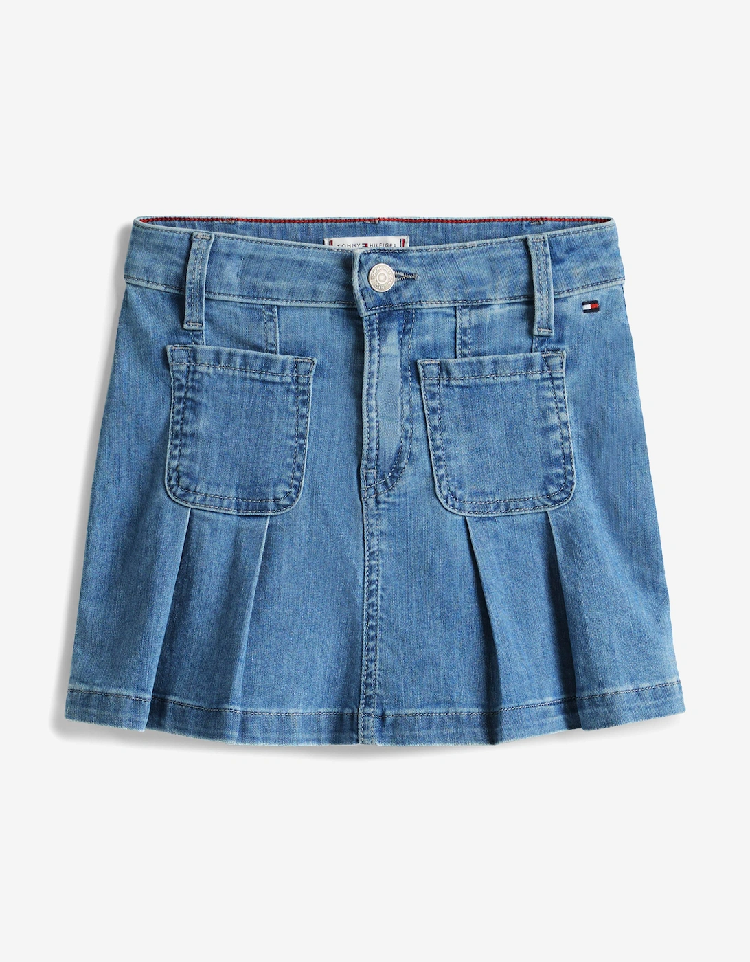 Girls Pleated Denim Skirt in Blue, 5 of 4