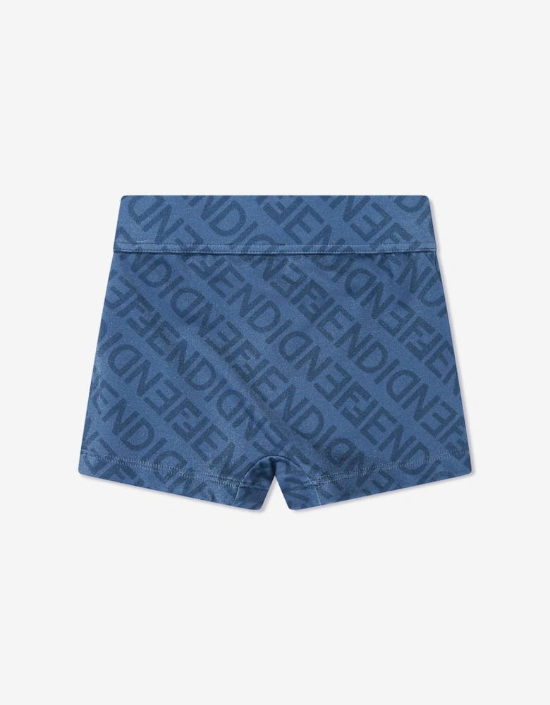Boys FF Logo Swim Shorts in Blue