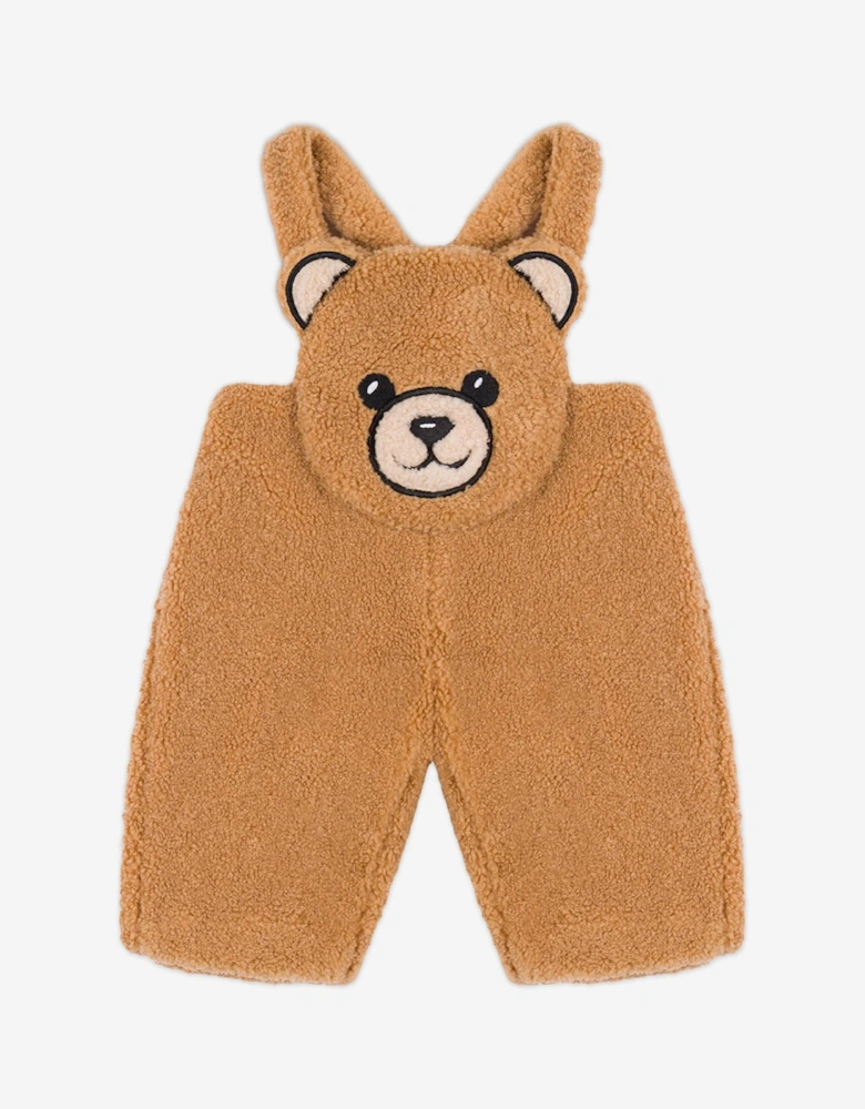 Baby Boys Bear Dungaree Set in Brown