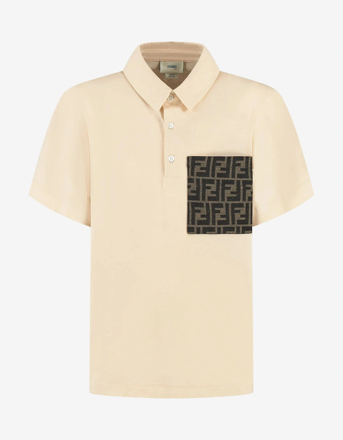 Boys FF Pocket Polo Shirt in Beige, 5 of 4