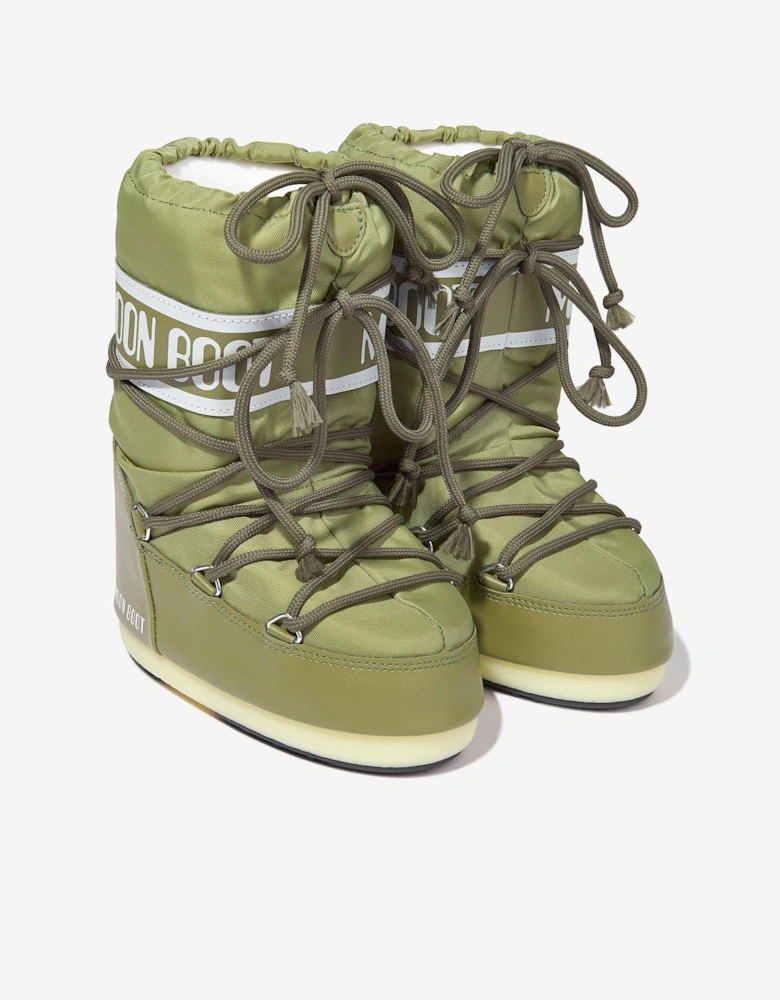 Moon Boot Kids Icon Nylon Snow Boots in Green