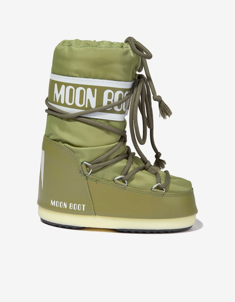 Moon Boot Kids Icon Nylon Snow Boots in Green