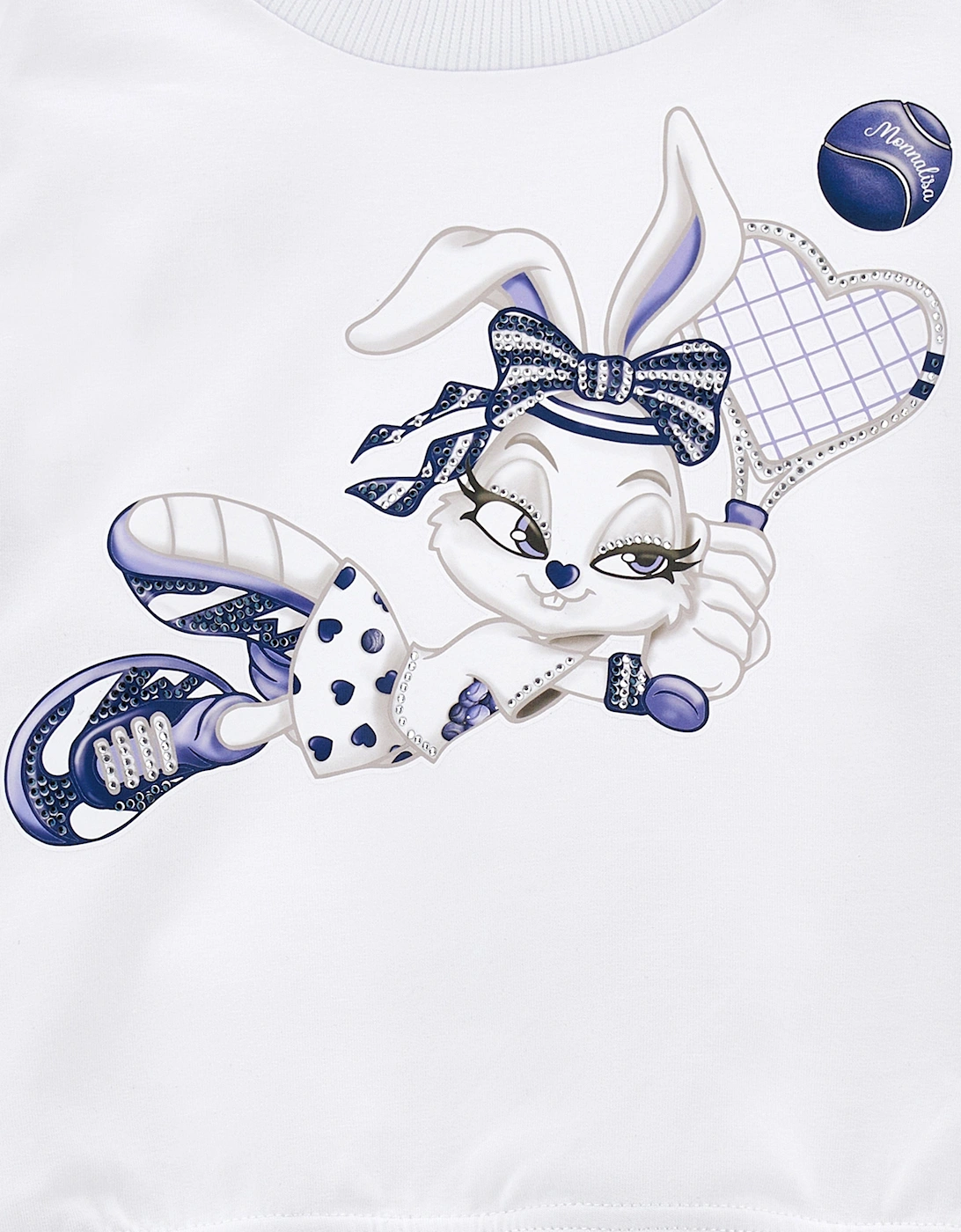 Girls Baseball Bunny Sweatshirt in White