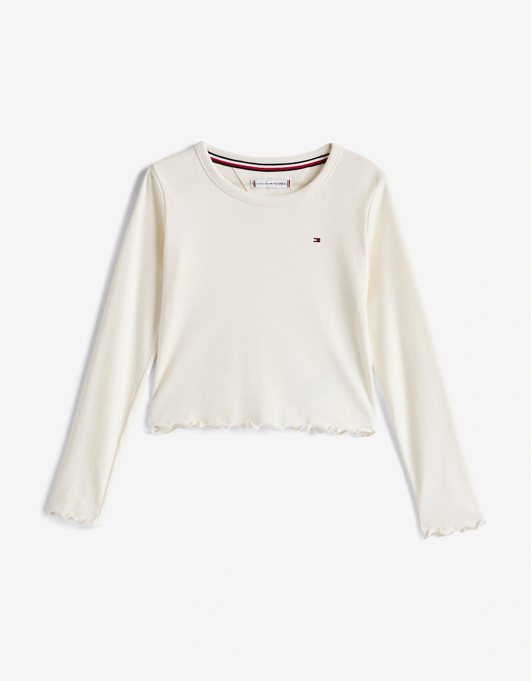 Girls Slub Knit Long Sleeve Top in Ivory, 5 of 4