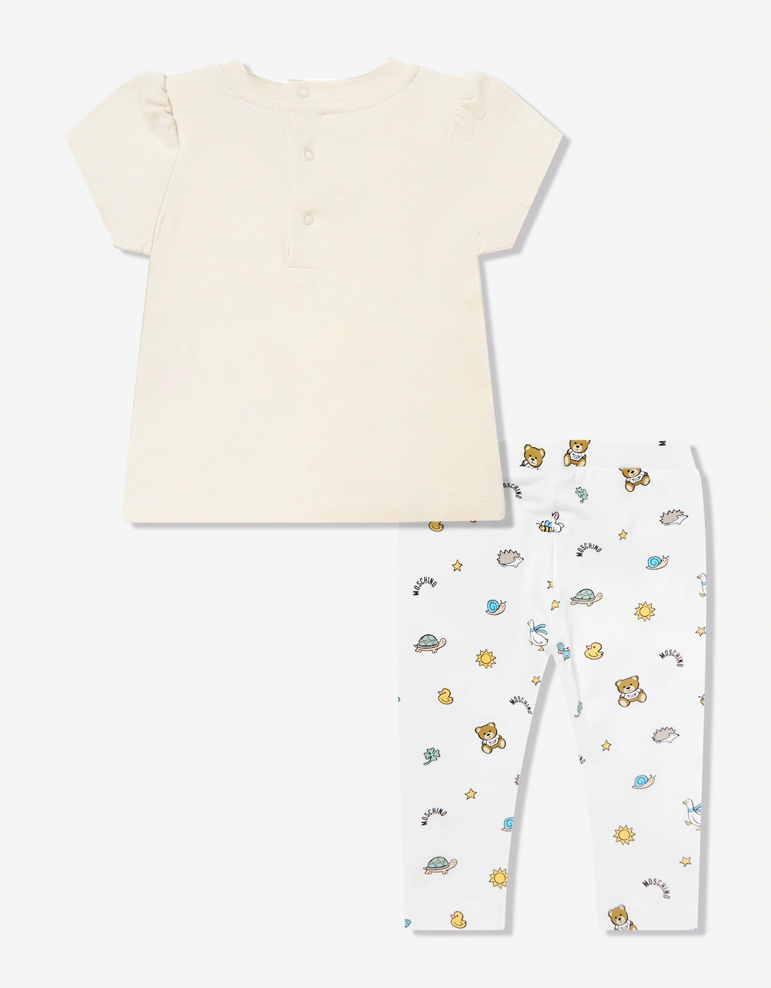 Baby Girls Teddy Bear Leggings Set in Beige
