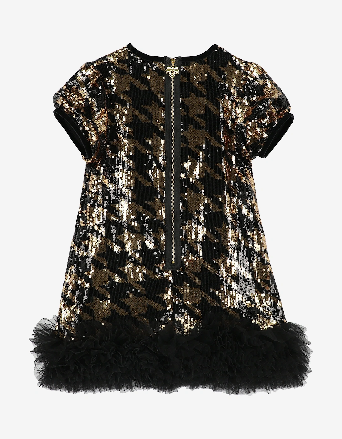 Angels Face Girls Shalini Houndstooth Sequin Dress in Black