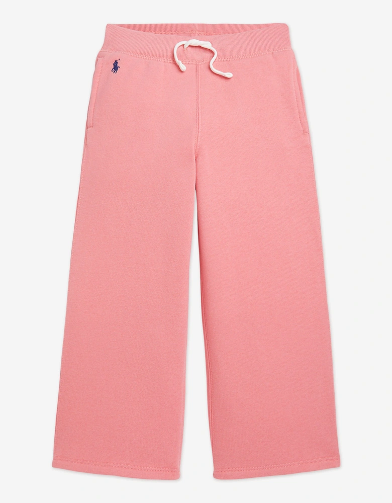 Girls Wide Leg Joggers in Pink