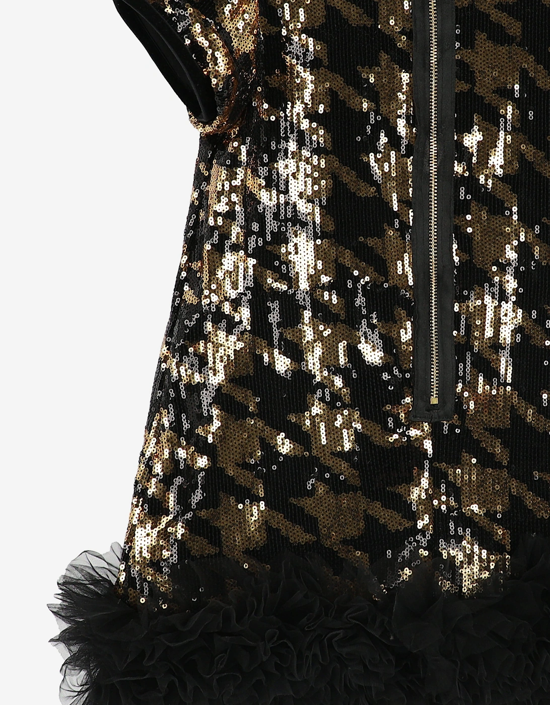 Angels Face Girls Shalini Houndstooth Sequin Dress in Black