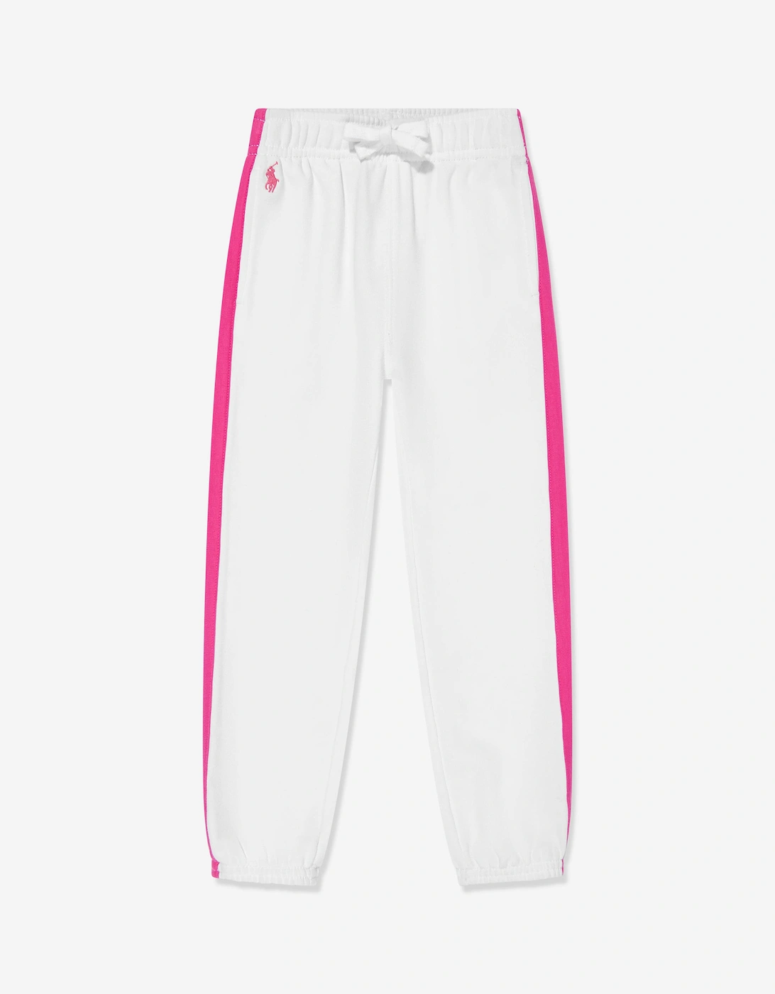 Girls Side Stripe Joggers in White, 6 of 5