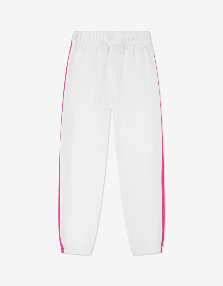 Girls Side Stripe Joggers in White