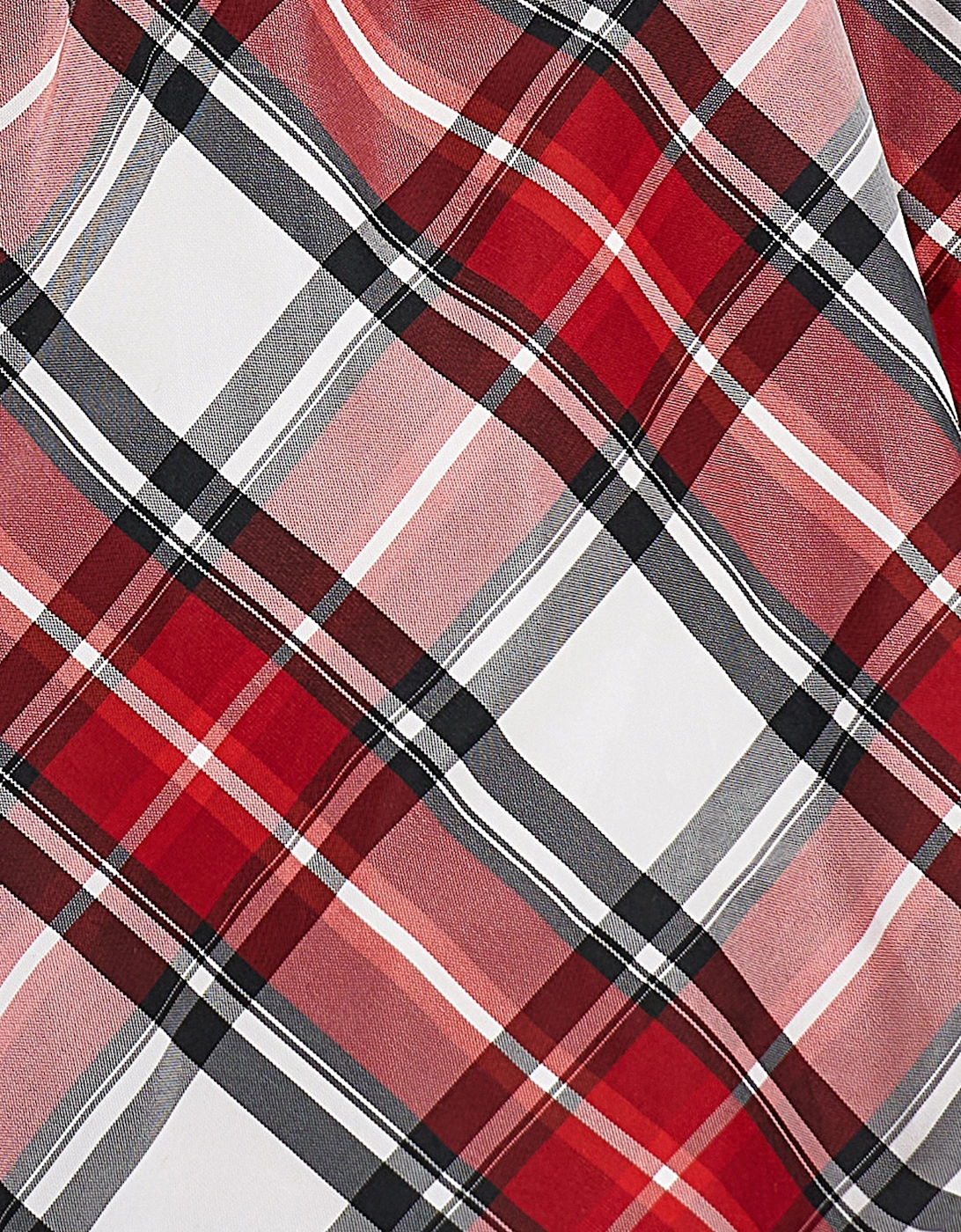Baby Girls Tartan Taffeta Balloon Skirt in Red