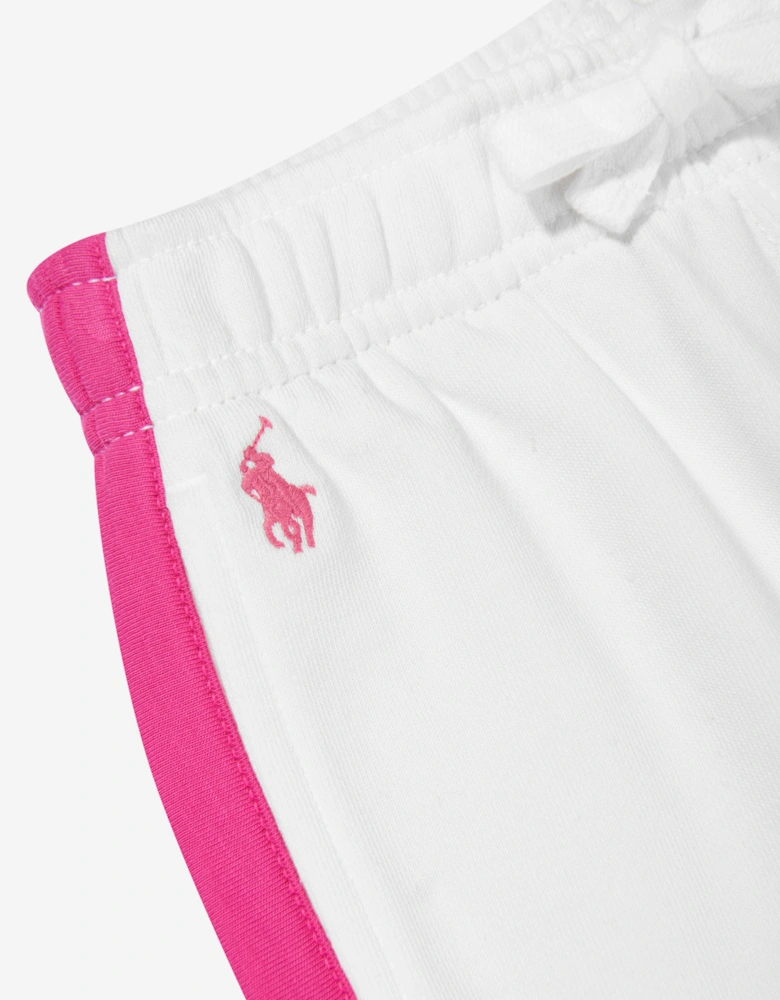 Girls Side Stripe Joggers in White