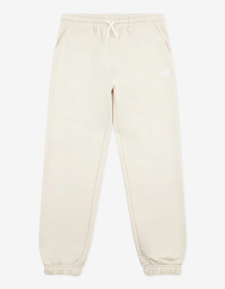 Girls French Terry Small Logo Joggers in Beige